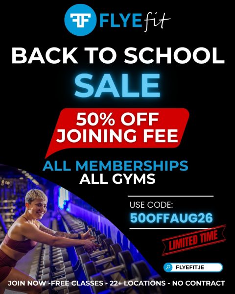 Flyefit gym sale: 50% off joining fee for all memberships. Use code 50OFFAUG26. Limited time offer. Join now.